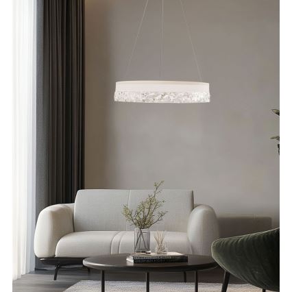 LED-pendel med vajer FROZI LED/32W/230V Ø 50 cm vit