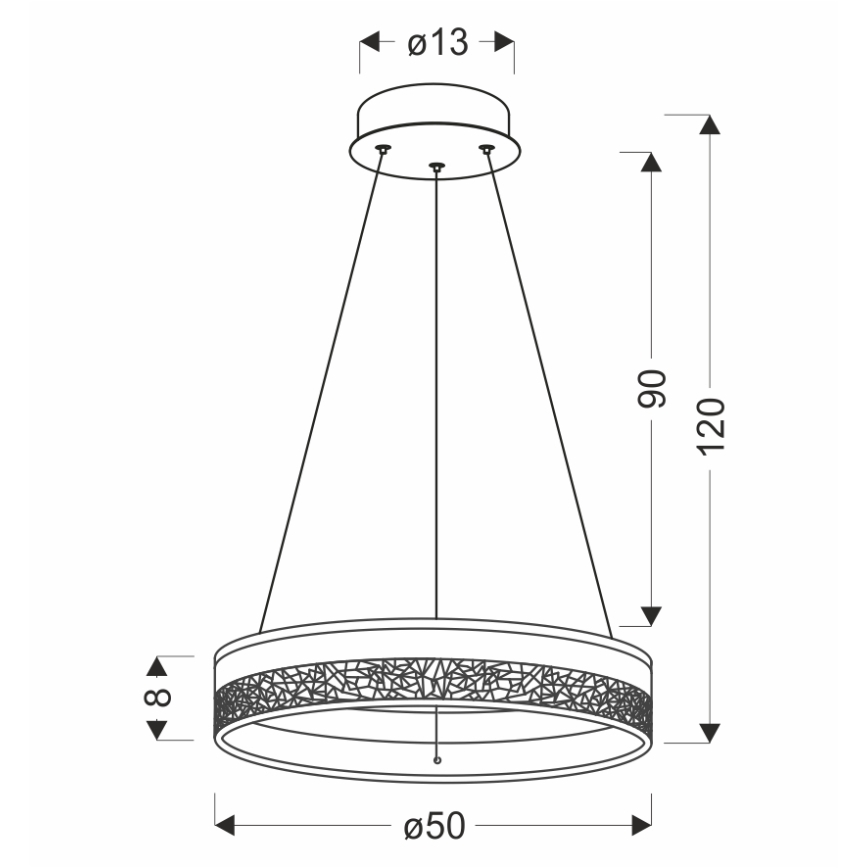LED-pendel med vajer FROZI LED/32W/230V Ø 50 cm vit