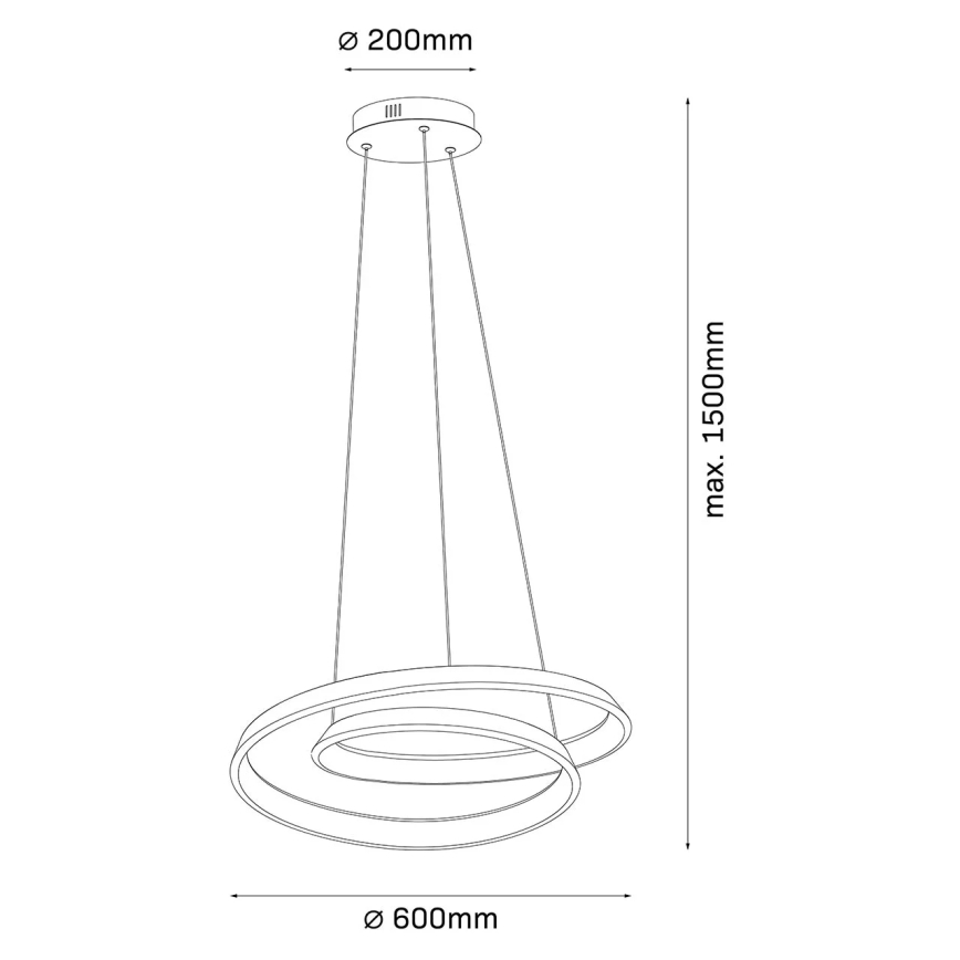 LED-pendel med vajer GLOW LED/75W/230V 4000K Ø 60 cm, guldfärgad