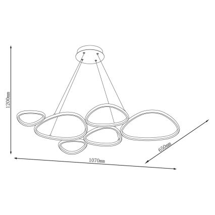 LED-pendel med vajer PETRA LED/58W/230V 4000K svart
