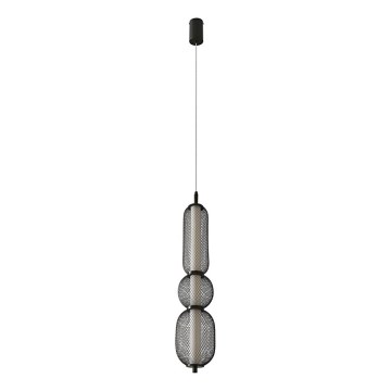 LED-pendel med vajer PUMA LED/15W/230V Ø 14 cm, svart