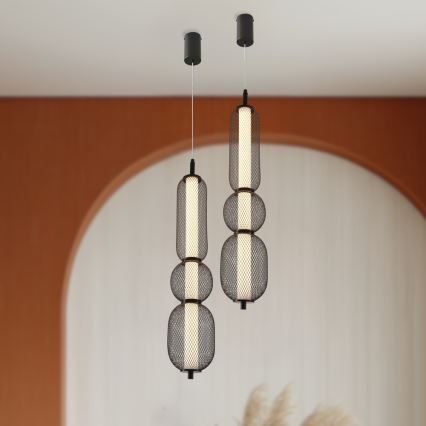 LED-pendel med vajer PUMA LED/15W/230V Ø 14 cm, svart