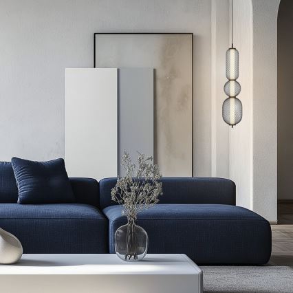 LED-pendel med vajer PUMA LED/15W/230V Ø 14 cm, svart