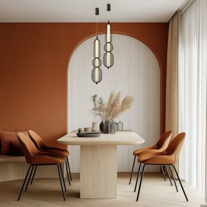 LED-pendel med vajer PUMA LED/15W/230V Ø 14 cm, svart