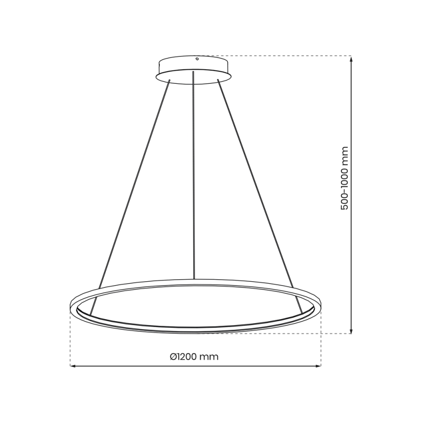 LED-pendel med vajer SATURNO LED/65W/230V Ø 120 cm IP44 svart