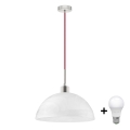 LED-pendel på kabel 1xE27/60W/230V vit/röd