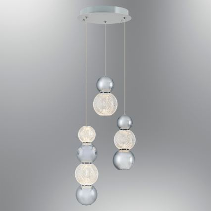 LED-pendel på kabel CREMONA LED/17W/230V 3000K matt krom