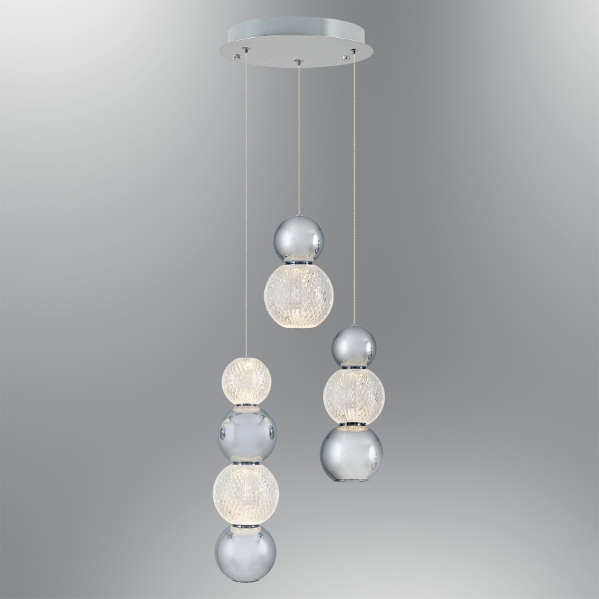 LED-pendel på kabel CREMONA LED/17W/230V 3000K matt krom