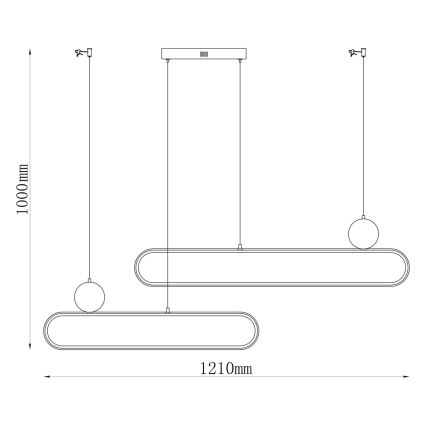 LED-pendel på kabel FLORENTYNA LED/48W/230V 4000K svart/vit