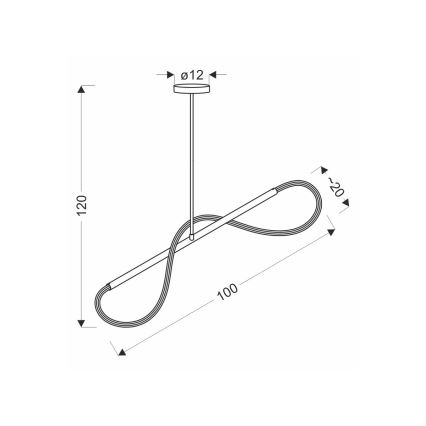 LED-pendel på kabel SUPREME LED/22W/230V 100 cm guld