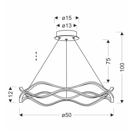 LED-pendel på kabel VAVE LED/28W/230V roséguld