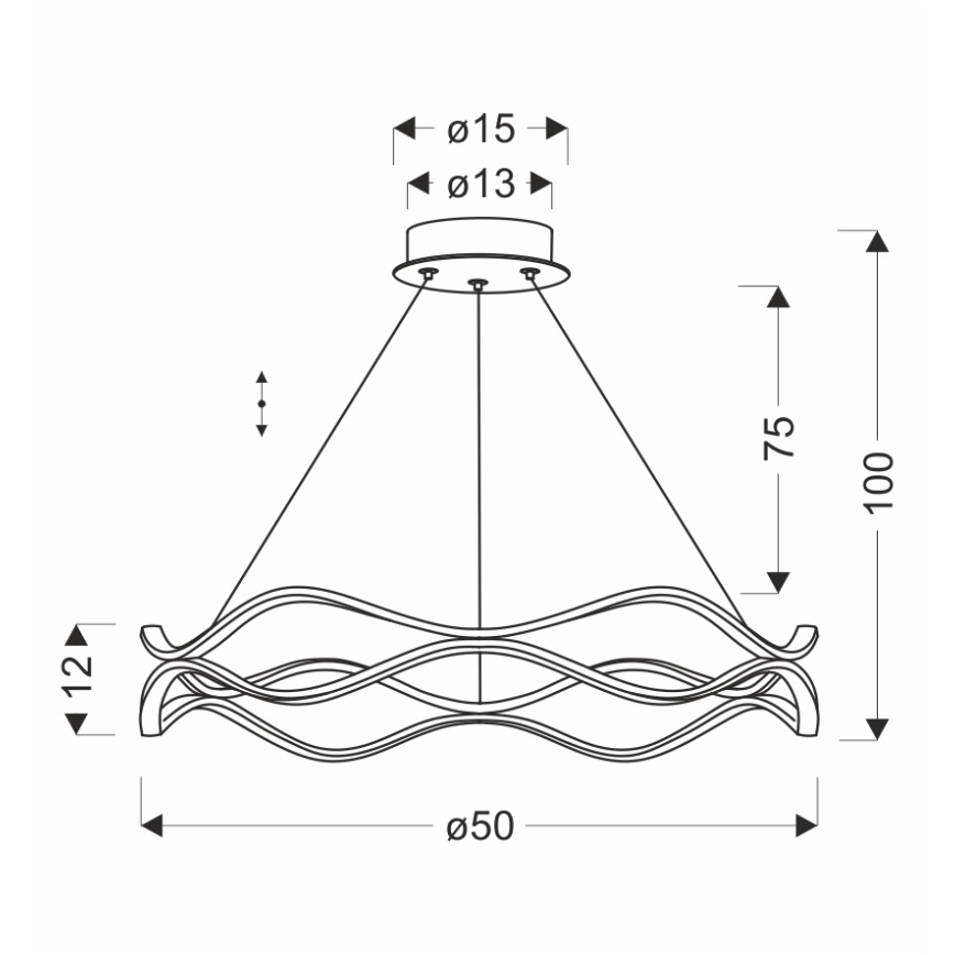 LED-pendel på kabel VAVE LED/28W/230V roséguld