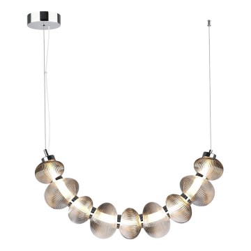LED-pendel på sladd BOLLA LED/36W/230V blank krom/rökgrå