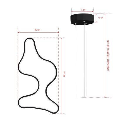 LED-pendel på vajer ARTISAN LED/36W/230V 4000K svart