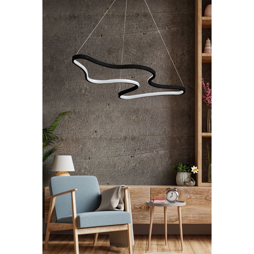 LED-pendel på vajer ARTISAN LED/36W/230V 6500K svart