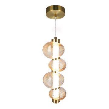 LED-pendel på vajer BOLLA LED/17W/230V Ø 16 cm, guld/rökbeige