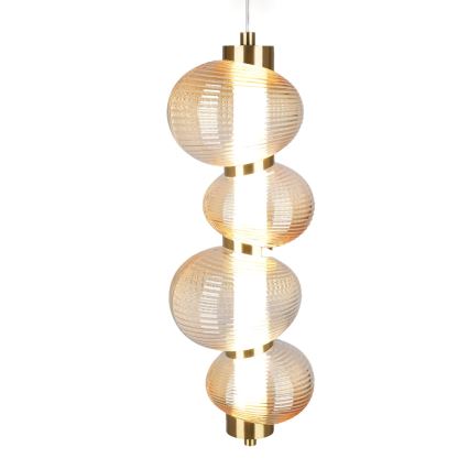 LED-pendel på vajer BOLLA LED/17W/230V Ø 16 cm, guld/rökbeige