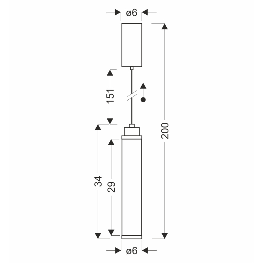 LED-pendel på vajer CORTE LED/10W/230V svart