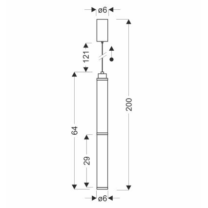 LED-pendel på vajer CORTE LED/18W/230V svart