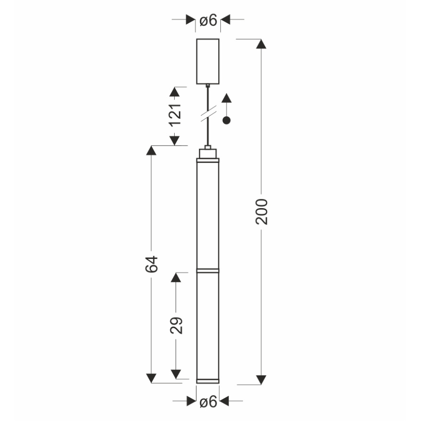 LED-pendel på vajer CORTE LED/18W/230V svart