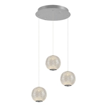 LED-pendel på vajer CREMONA 3xLED/5W/230V 3000K matt krom