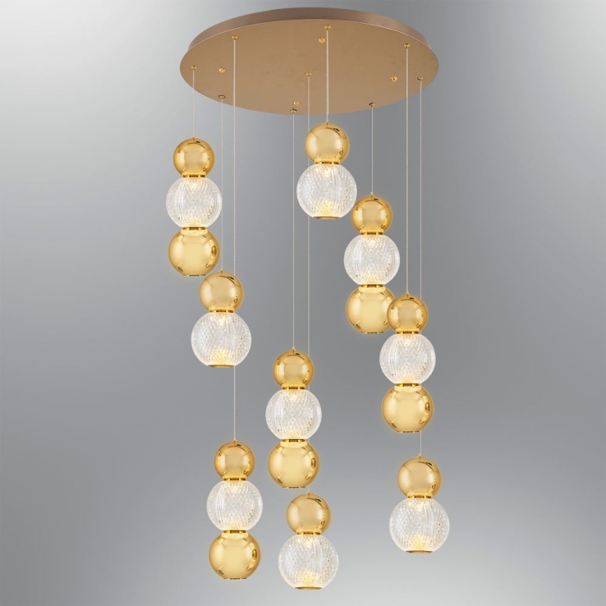 LED-pendel på vajer CREMONA LED/51W/230V 3000K guld