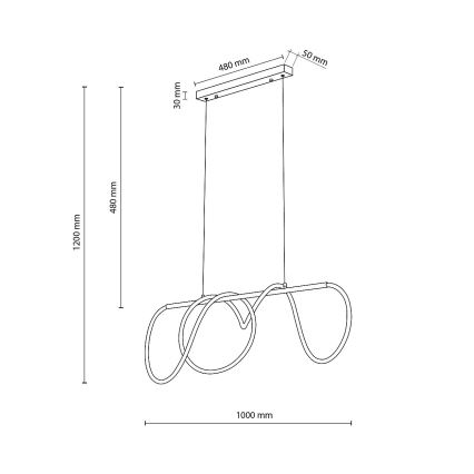 LED-pendel på vajer FLEXI LED/45W/230V 4000K svart