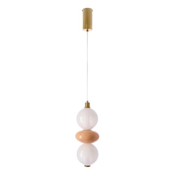 LED-pendel på vajer FLORES LED/12W/230V guld/orange