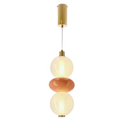 LED-pendel på vajer FLORES LED/12W/230V guld/orange