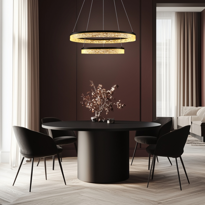 LED-pendel på vajer FROZI LED/38W/230V Ø 60 cm svart