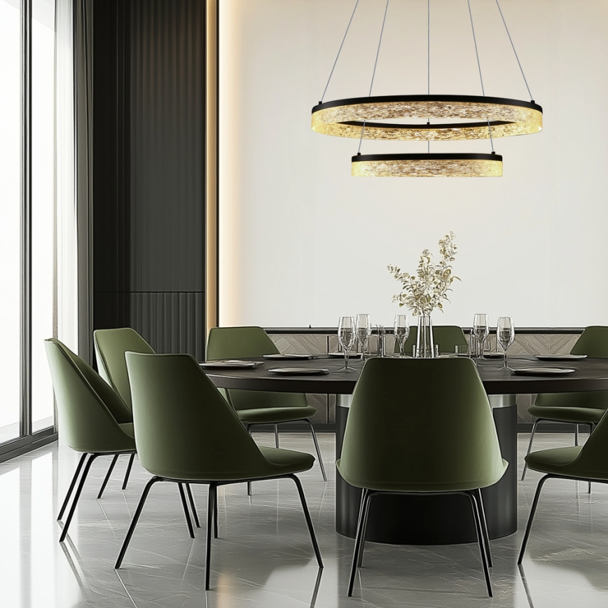 LED-pendel på vajer FROZI LED/38W/230V Ø 60 cm svart