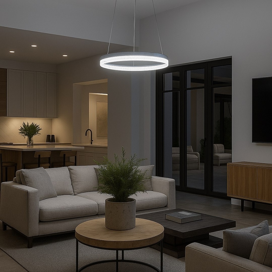 LED-pendel på vajer GALA LED/25W/230V Ø 50 cm silver