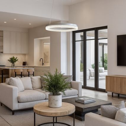 LED-pendel på vajer GALA LED/25W/230V Ø 50 cm silver