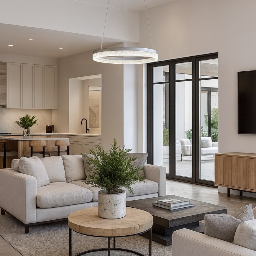 LED-pendel på vajer GALA LED/25W/230V Ø 50 cm silver