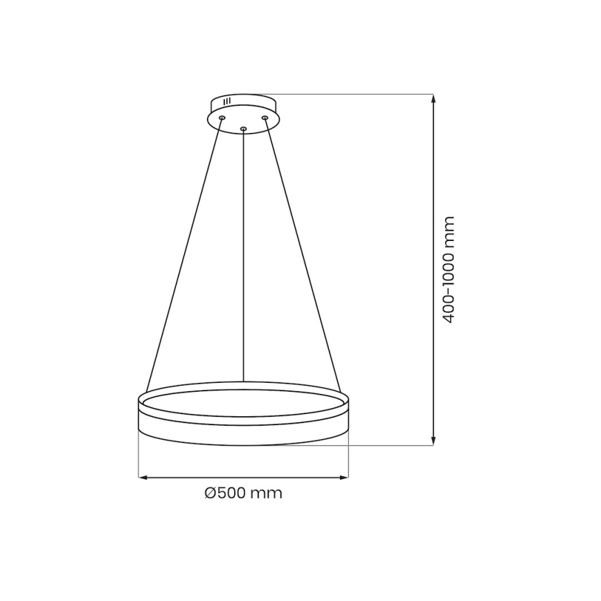 LED-pendel på vajer GALA LED/25W/230V Ø 50 cm silver
