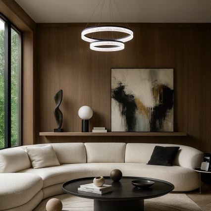 LED-pendel på vajer GALA LED/54W/230V Ø 60 cm silverfärgad