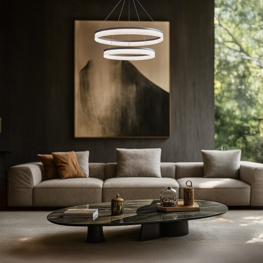 LED-pendel på vajer GALA LED/54W/230V Ø 60 cm silverfärgad