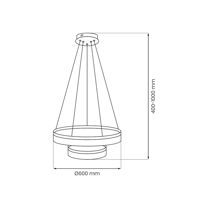 LED-pendel på vajer GALA LED/54W/230V Ø 60 cm silverfärgad