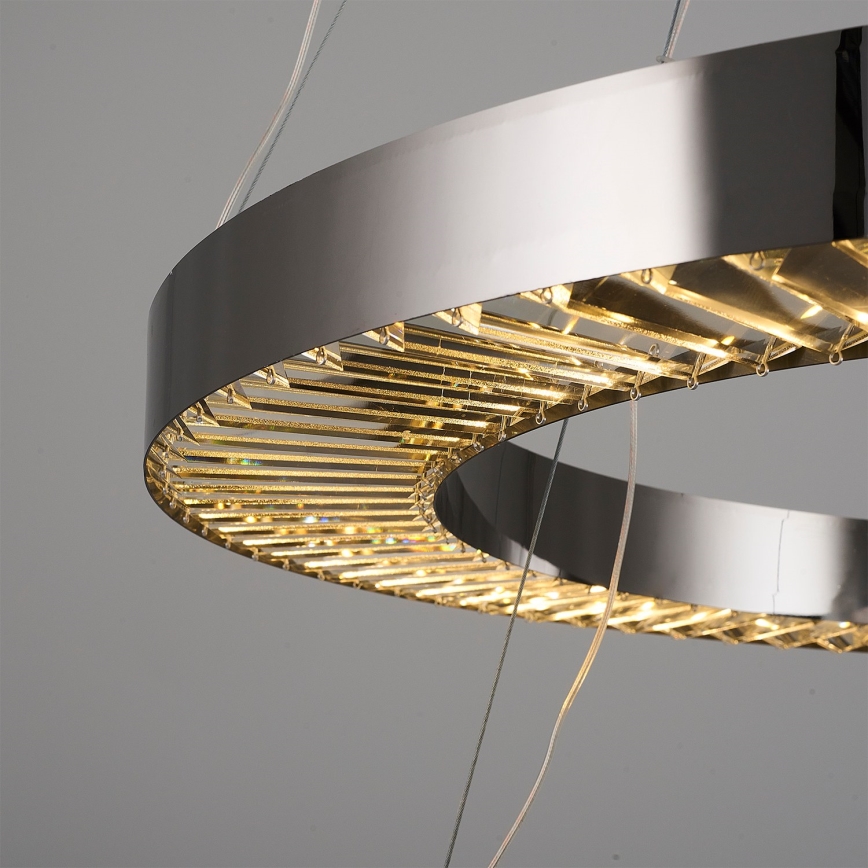 LED-pendel på vajer JESI LED/140W/230V 3000K Ø 100 cm silver