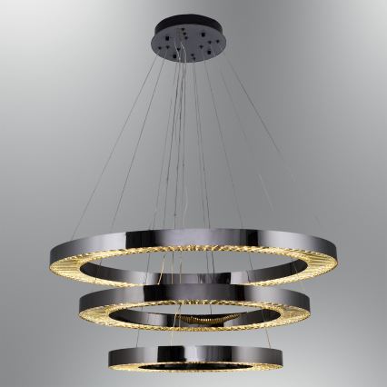 LED-pendel på vajer JESI LED/99W/230V 3000K Ø 100 cm silver