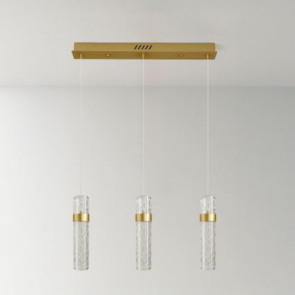 LED-pendel på vajer LAGOS LED/24W/230V guldfärgad