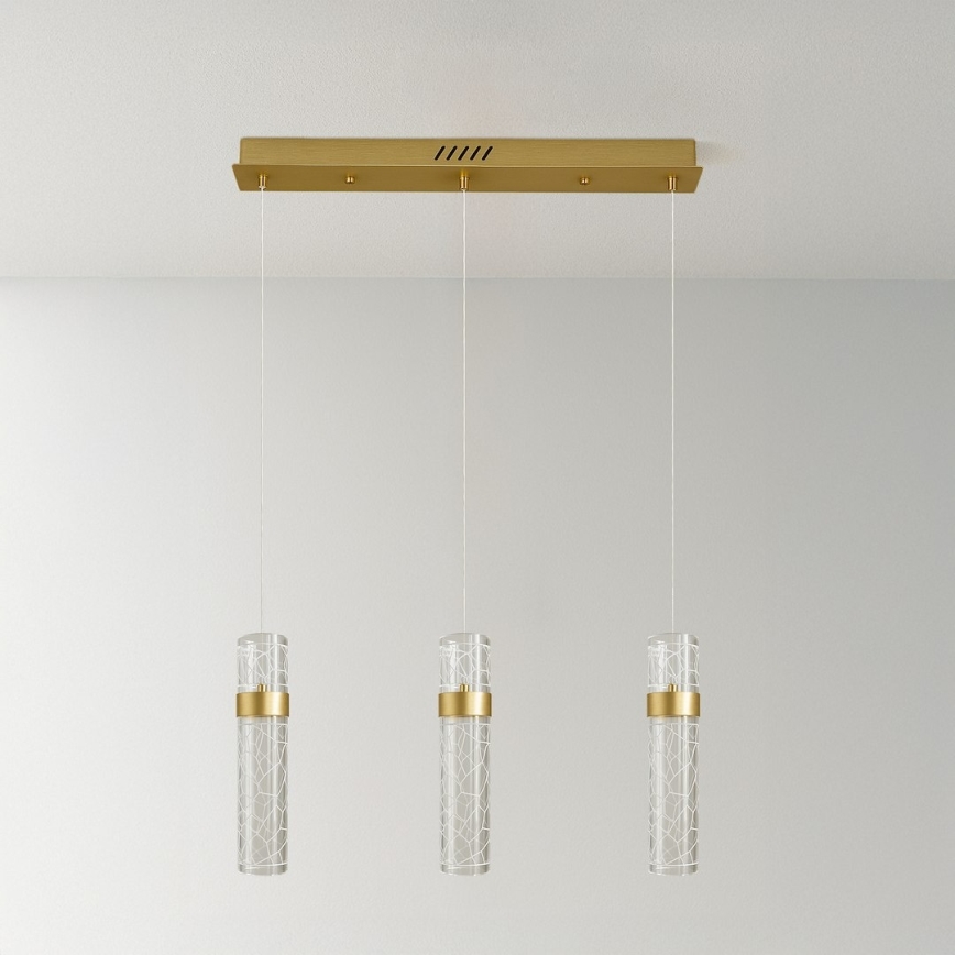 LED-pendel på vajer LAGOS LED/24W/230V guldfärgad