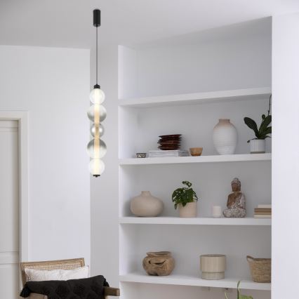 LED-pendel på vajer LUMMI LED/19W/230V svart/rökfärgad