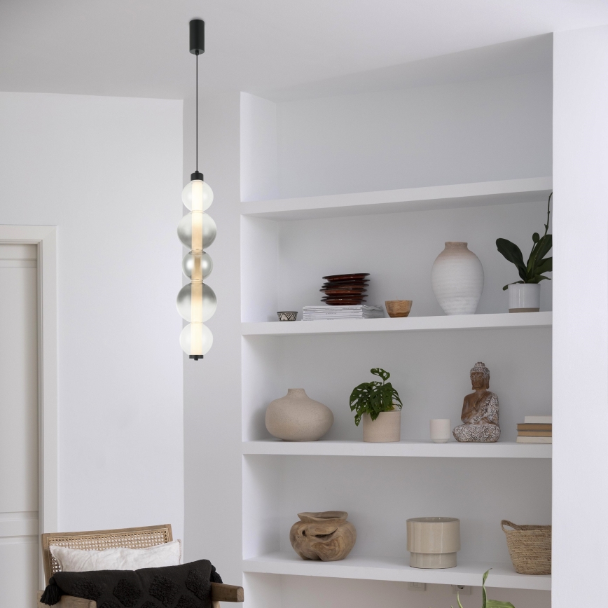 LED-pendel på vajer LUMMI LED/19W/230V svart/rökfärgad