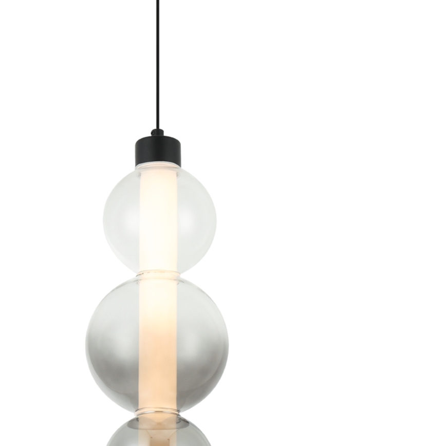 LED-pendel på vajer LUMMI LED/19W/230V svart/rökfärgad