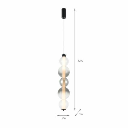 LED-pendel på vajer LUMMI LED/19W/230V svart/rökfärgad