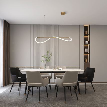 LED-pendel på vajer MELECA LED/24W/230V 3000/4000/6000K 100 cm guld