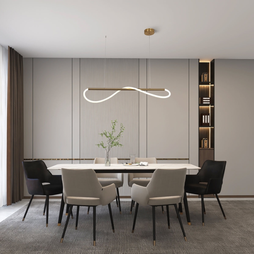 LED-pendel på vajer MELECA LED/24W/230V 3000/4000/6000K 100 cm guld
