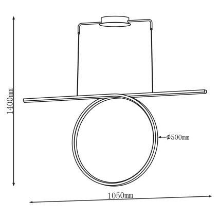 LED-pendel på vajer ODETTA LED/42W/230V 4000K svart