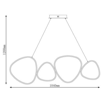 LED-pendel på vajer PETRA LED/48W/230V 4000K svart
